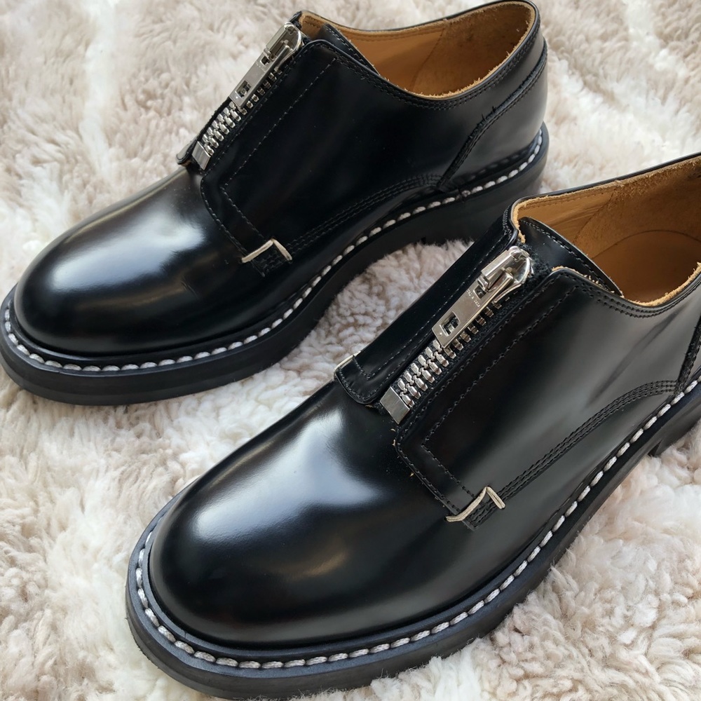 Rag&Bone Black Leather Zipper Oxford